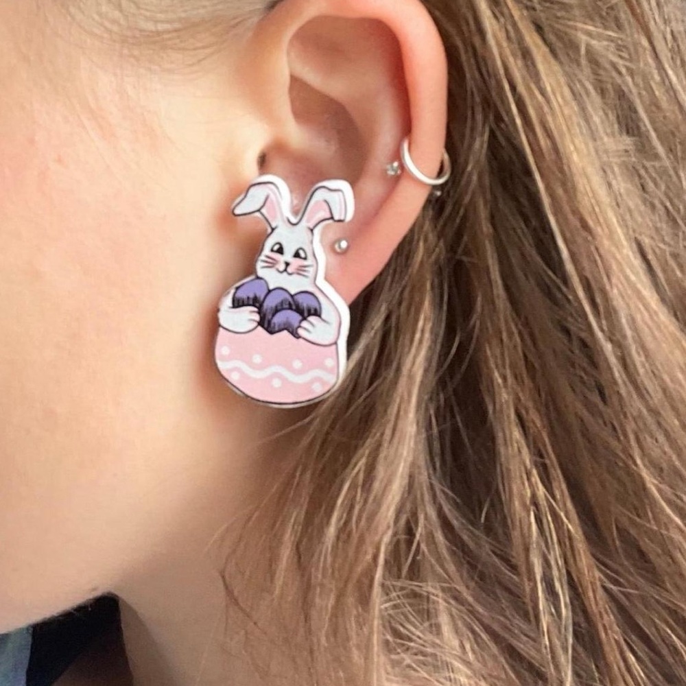 Vintage Easter bunny earrings